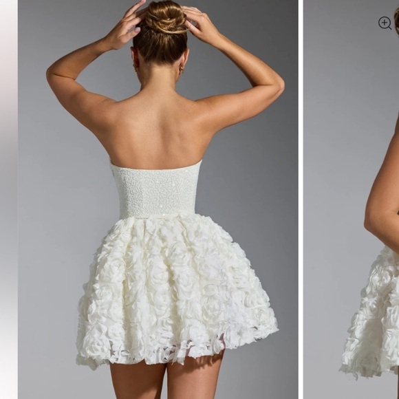 Oh Polly Embellished floral-appliqué mini dress size 2 - Picture 3 of 5